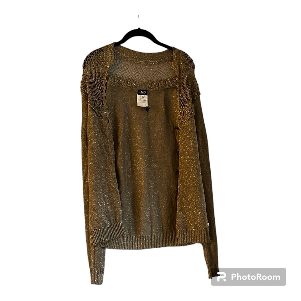 Dolce and Gabbana gold cardigan